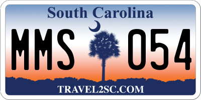 SC license plate MMS054