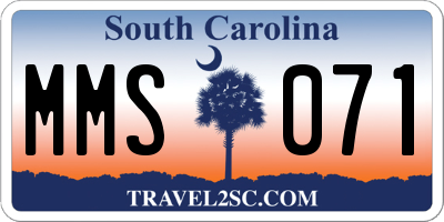 SC license plate MMS071