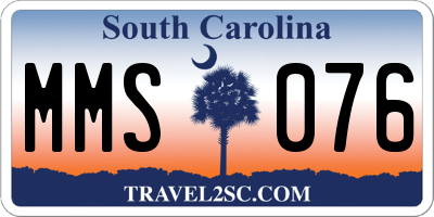 SC license plate MMS076