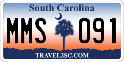 SC license plate MMS091