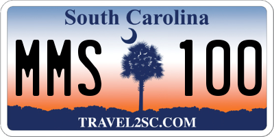 SC license plate MMS100