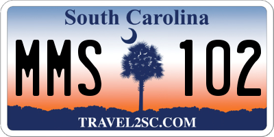 SC license plate MMS102