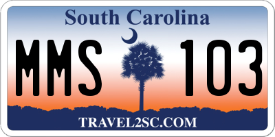 SC license plate MMS103