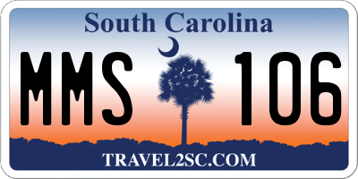 SC license plate MMS106
