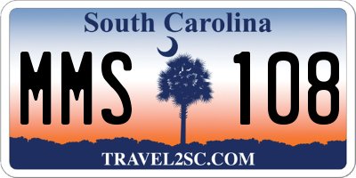 SC license plate MMS108