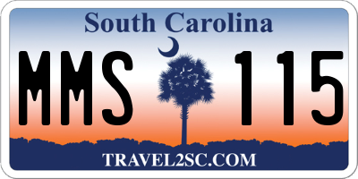 SC license plate MMS115