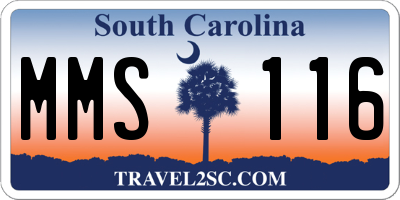 SC license plate MMS116
