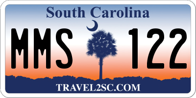 SC license plate MMS122