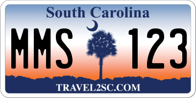 SC license plate MMS123