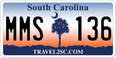 SC license plate MMS136