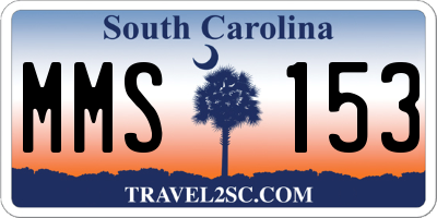 SC license plate MMS153