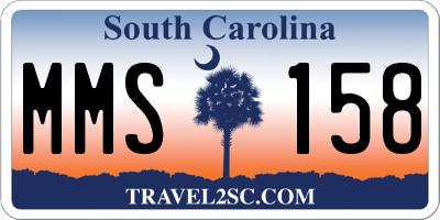 SC license plate MMS158