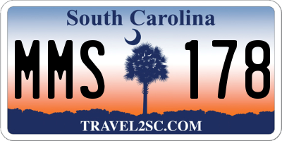 SC license plate MMS178