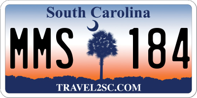 SC license plate MMS184