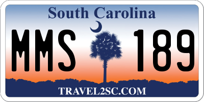 SC license plate MMS189