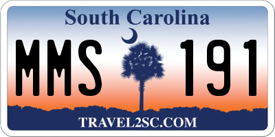 SC license plate MMS191