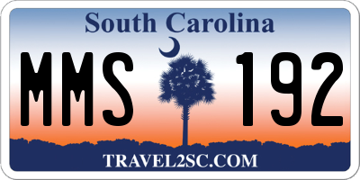SC license plate MMS192