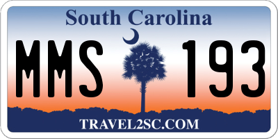 SC license plate MMS193