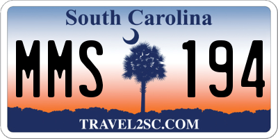 SC license plate MMS194