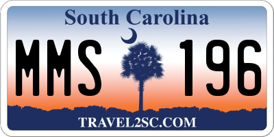 SC license plate MMS196