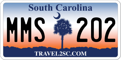 SC license plate MMS202