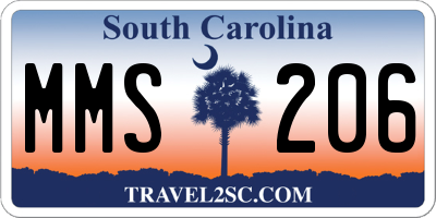 SC license plate MMS206