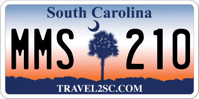 SC license plate MMS210