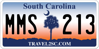 SC license plate MMS213