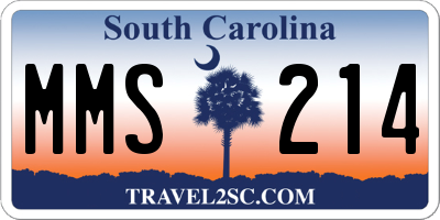 SC license plate MMS214