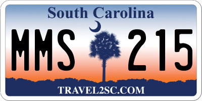SC license plate MMS215