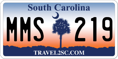 SC license plate MMS219