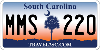 SC license plate MMS220