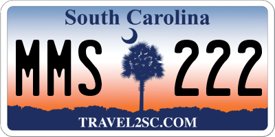 SC license plate MMS222