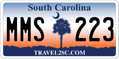 SC license plate MMS223