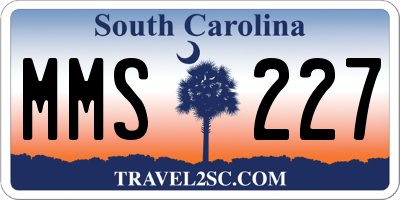 SC license plate MMS227
