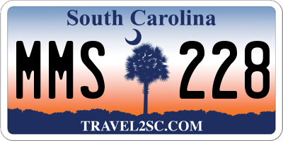 SC license plate MMS228