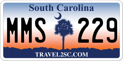 SC license plate MMS229