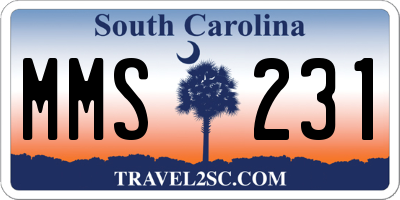 SC license plate MMS231