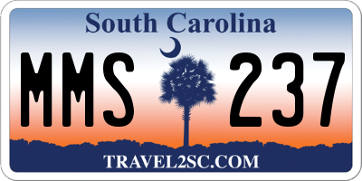 SC license plate MMS237