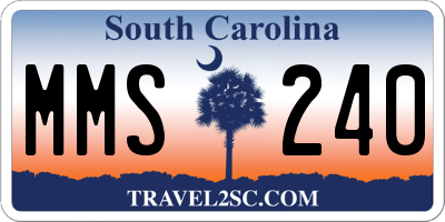 SC license plate MMS240