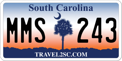 SC license plate MMS243