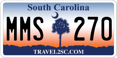 SC license plate MMS270