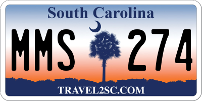 SC license plate MMS274