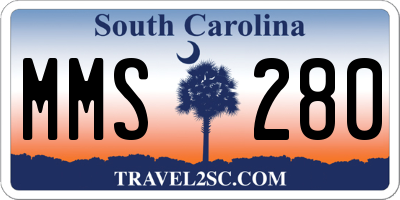SC license plate MMS280