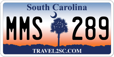 SC license plate MMS289
