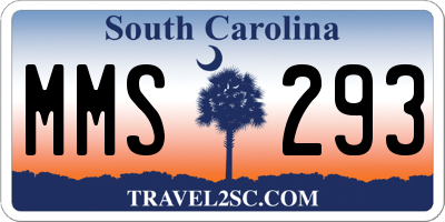 SC license plate MMS293