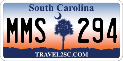 SC license plate MMS294