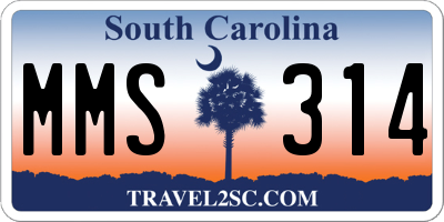 SC license plate MMS314