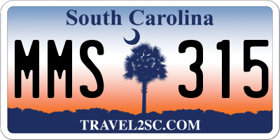 SC license plate MMS315