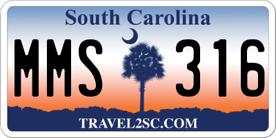 SC license plate MMS316